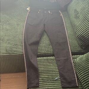 Black Jeans with Studded Sides